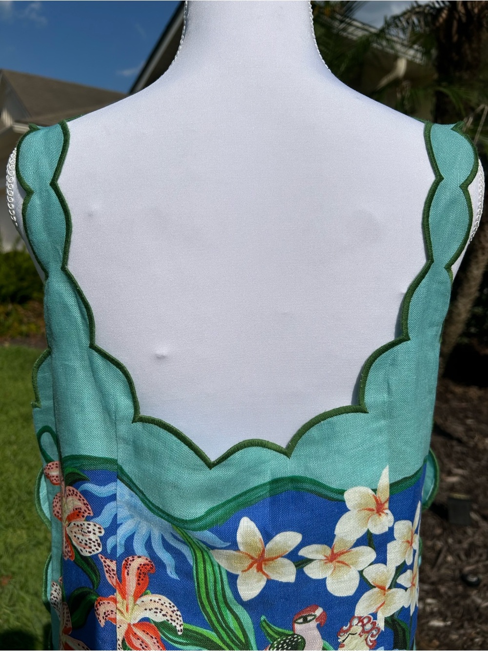 NWT🌷FARM Rio Garden of Life Scarf Square Neck Sleeveless Scallop Hem Mini Dress - Picture 13 of 15